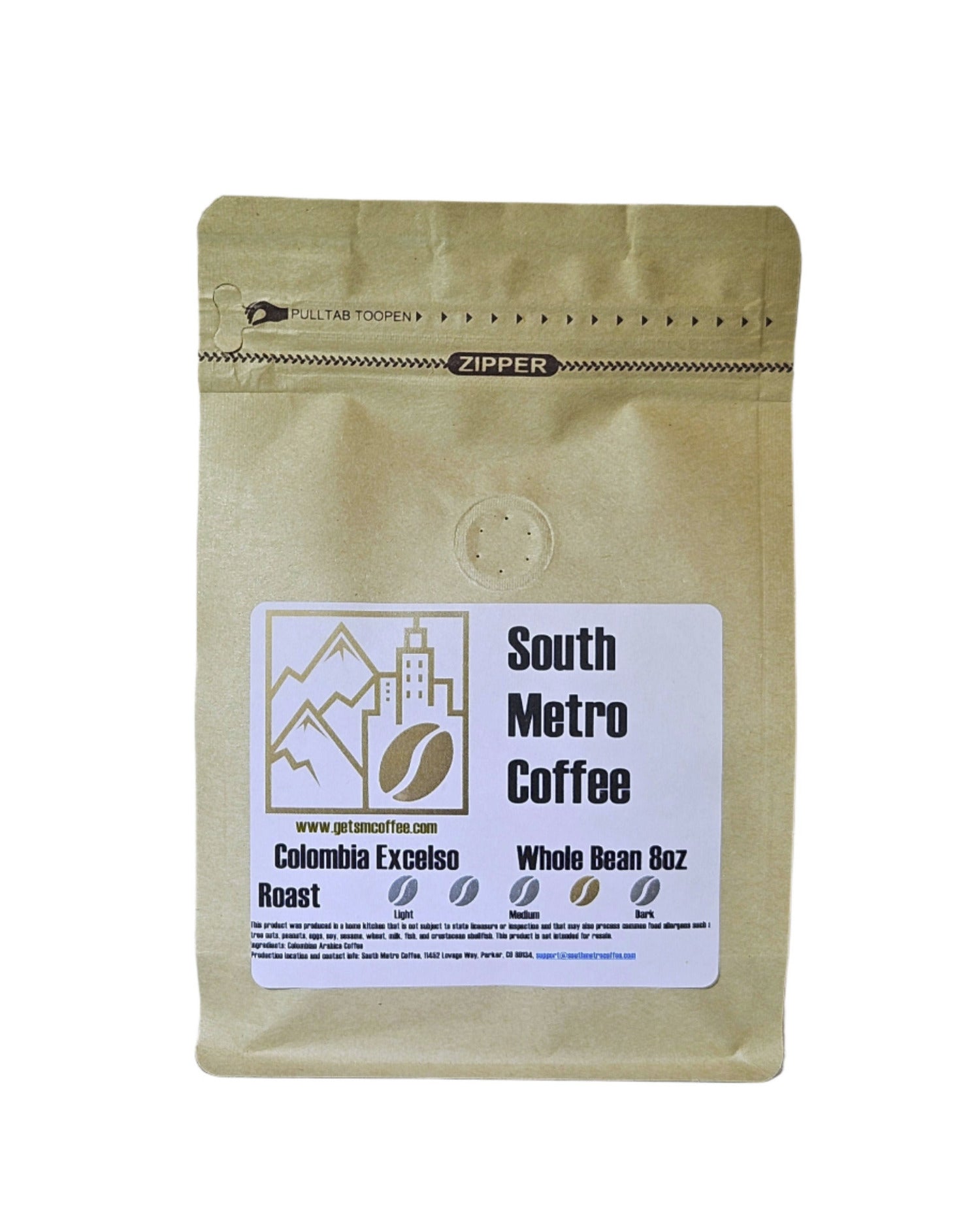 eight ounce bag of fresh roasted coffee